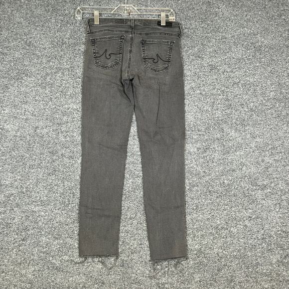 Adriano Goldschmied Jeans Womens 25 Gray Slim Straight Cropped Frayed Hem - Picture 11 of 16